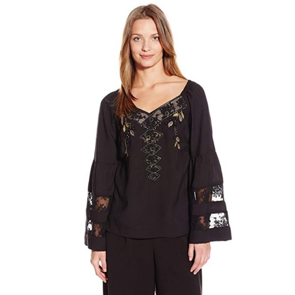 Nanette Lepore Poet beaded embroidered  longsleeve - Picture 1 of 8